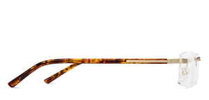Gold Rectangle Rimless Unisex Eyeglasses by Vincent Chase-208783