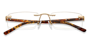 Gold Rectangle Rimless Unisex Eyeglasses by Vincent Chase-208783