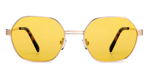 Gold Hexagonal Full Rim Unisex Sunglasses by John Jacobs-150971