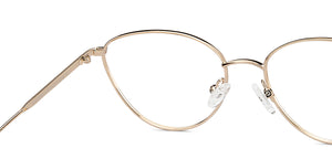 Gold Cat Eye Full Rim Women Eyeglasses by Vincent Chase-204409