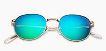 Load image into Gallery viewer, Gold Round Full Rim Unisex Sunglasses by Vincent Chase Polarized-200419