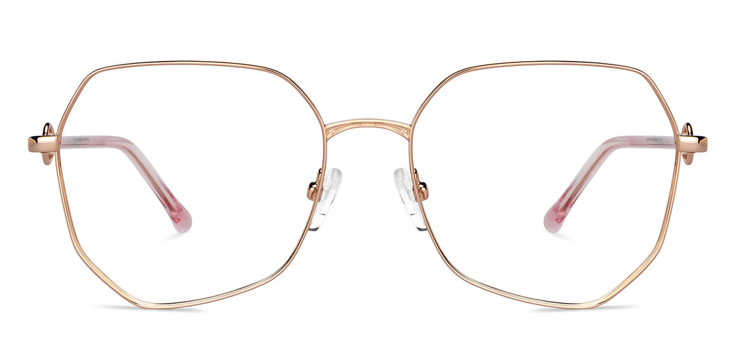 Gold Square Full Rim Women Eyeglasses by John Jacobs-152680