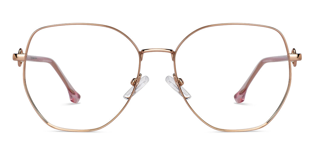 Gold Square Full Rim Women Eyeglasses by John Jacobs-152683
