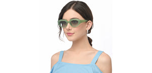 Green Geometric Full Rim Women Sunglasses by Vincent Chase Polarized-211339