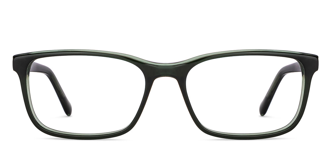 Green Rectangle Full Rim Men Eyeglasses by Fossil-201231