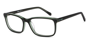 Green Rectangle Full Rim Men Eyeglasses by Fossil-201231