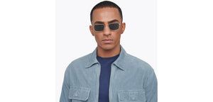 Gold Rectangle Full Rim Unisex Sunglasses by Lenskart STUDIO-207737