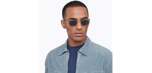 Gold Rectangle Full Rim Unisex Sunglasses by Lenskart STUDIO-207737