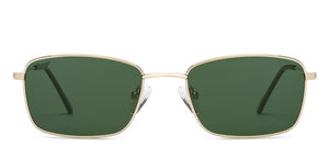 Gold Rectangle Full Rim Unisex Sunglasses by Lenskart STUDIO-207737