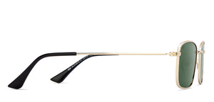 Gold Rectangle Full Rim Unisex Sunglasses by Lenskart STUDIO-207737
