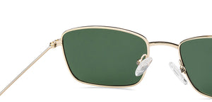 Gold Rectangle Full Rim Unisex Sunglasses by Lenskart STUDIO-207737