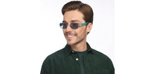 Load image into Gallery viewer, Gold Rectangle Full Rim Unisex Sunglasses by John Jacobs-209447