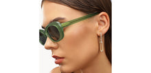 Load image into Gallery viewer, Green Rectangle Full Rim Women Sunglasses by John Jacobs-213097