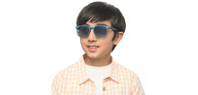 Load image into Gallery viewer, Green Geometric Full Rim Kids Sunglasses by Hooper-213660
