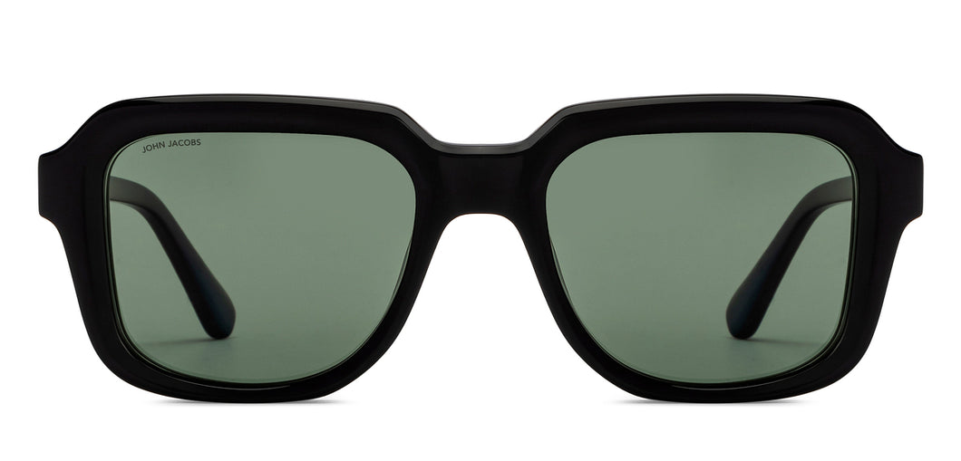 Black Wayfarer Full Rim Unisex Sunglasses by John Jacobs-210232