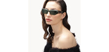 Load image into Gallery viewer, Green Rectangle Full Rim Women Sunglasses by John Jacobs-216825