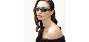 Green Rectangle Full Rim Women Sunglasses by John Jacobs-216825