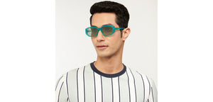 Green Geometric Full Rim Unisex Sunglasses by Vincent Chase Polarized-206911