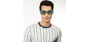 Green Geometric Full Rim Unisex Sunglasses by Vincent Chase Polarized-206911