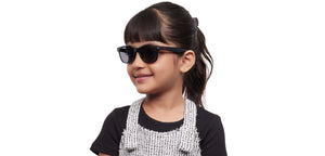 Black Rectangle Full Rim Kids Sunglasses by Hooper-212047