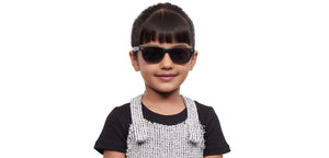 Black Rectangle Full Rim Kids Sunglasses by Hooper-212047