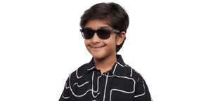 Black Rectangle Full Rim Kids Sunglasses by Hooper-212047