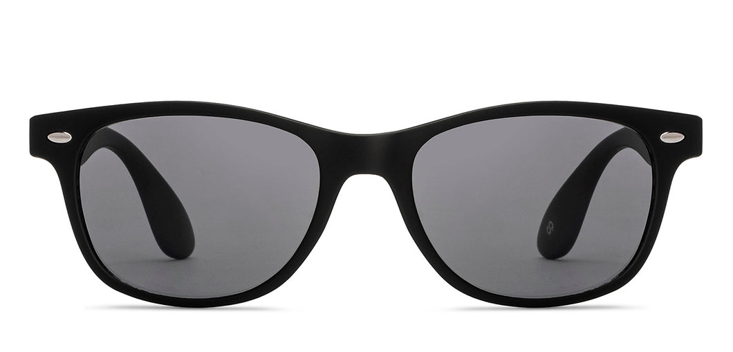 Black Rectangle Full Rim Kids Sunglasses by Hooper-212047