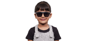Black Rectangle Full Rim Kids Sunglasses by Hooper-212053