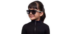 Black Rectangle Full Rim Kids Sunglasses by Hooper-212054
