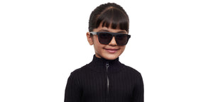 Black Rectangle Full Rim Kids Sunglasses by Hooper-212054