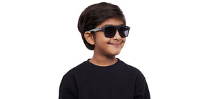 Black Rectangle Full Rim Kids Sunglasses by Hooper-212054