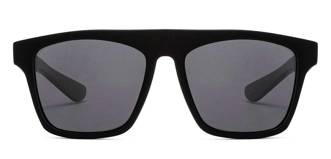 Black Rectangle Full Rim Kids Sunglasses by Hooper-212054