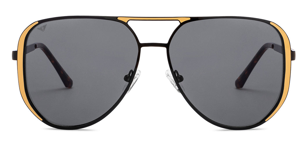 Black Aviator Full Rim Unisex Sunglasses by Vincent Chase-208812