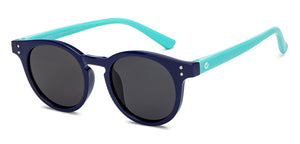 Blue Round Full Rim Kids Sunglasses by Hooper-209621