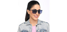 Load image into Gallery viewer, Grey Rectangle Full Rim Unisex Sunglasses by John Jacobs-208312