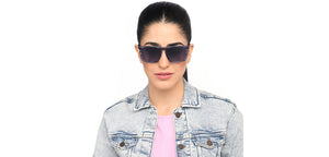Grey Rectangle Full Rim Unisex Sunglasses by John Jacobs-208312