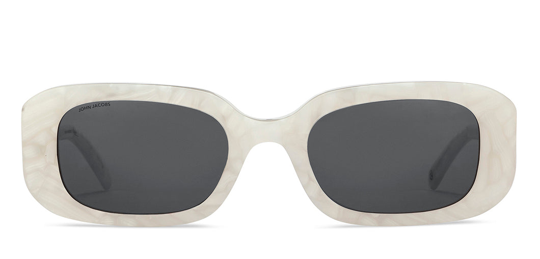 Grey Rectangle Full Rim Women Sunglasses by John Jacobs-209441