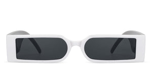 White Rectangle Full Rim Unisex Sunglasses by OJOS-205631