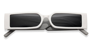 White Rectangle Full Rim Unisex Sunglasses by OJOS-205631