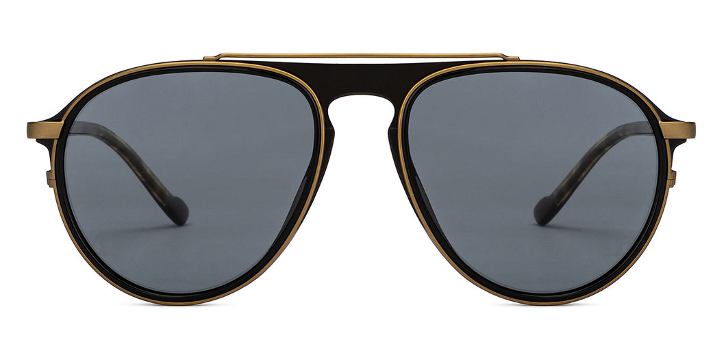 Gold Aviator Full Rim Unisex Sunglasses by Lenskart STUDIO-205474
