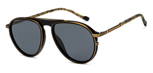 Gold Aviator Full Rim Unisex Sunglasses by Lenskart STUDIO-205474