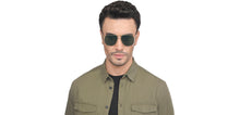 Load image into Gallery viewer, Gold Geometric Full Rim Unisex Sunglasses by Vincent Chase-209338