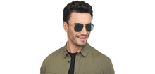 Load image into Gallery viewer, Gold Geometric Full Rim Unisex Sunglasses by Vincent Chase-209338