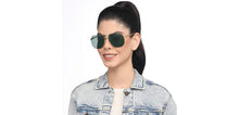 Load image into Gallery viewer, Gold Geometric Full Rim Unisex Sunglasses by Vincent Chase-209338
