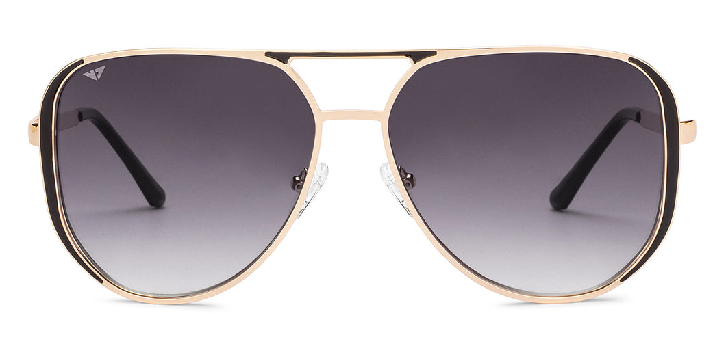 Black Aviator Full Rim Unisex Sunglasses by Vincent Chase-208811