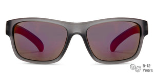 Grey Rectangle Full Rim Kid Sunglasses by Hooper-152566
