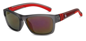 Grey Rectangle Full Rim Kid Sunglasses by Hooper-152566