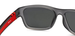 Grey Rectangle Full Rim Kid Sunglasses by Hooper-152566