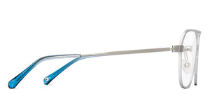 Silver Wayfarer Full Rim Unisex Eyeglasses by John Jacobs-152068