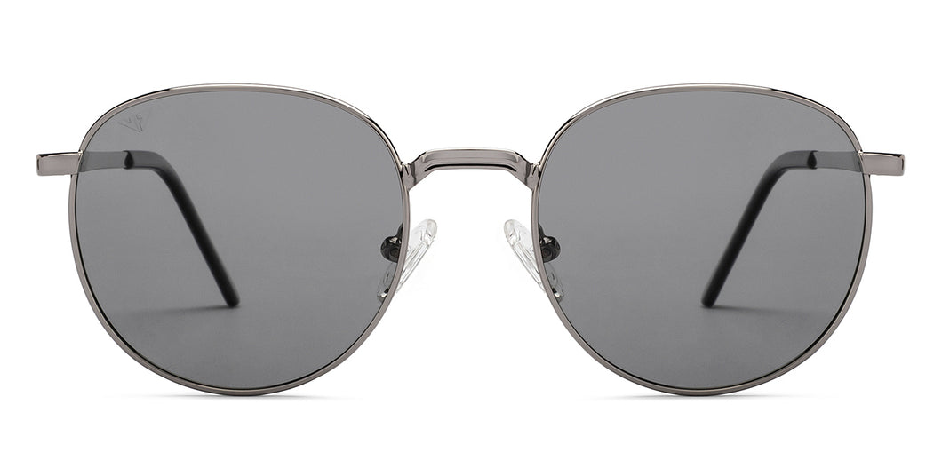 Gunmetal Round Full Rim Unisex Sunglasses by Vincent Chase Polarized-209590